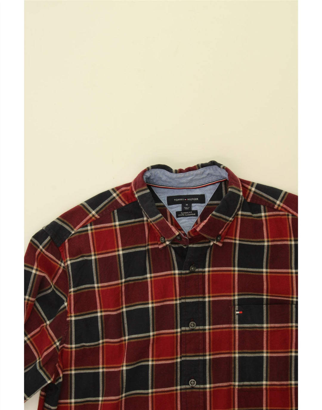 TOMMY HILFIGER Mens Classic Fit Flannel Shirt Medium Multicoloured Check Vintage Tommy Hilfiger and Second-Hand Tommy Hilfiger from Messina Hembry 