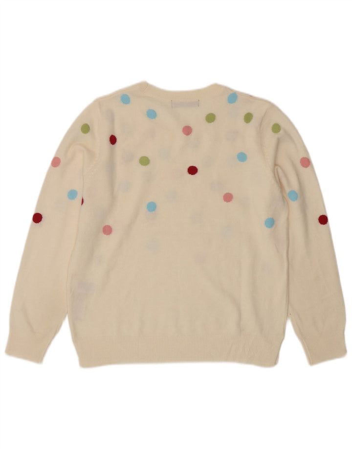 Maglione maglione girocollo da donna Marks & Spencer UK 12 medio bianco sporco