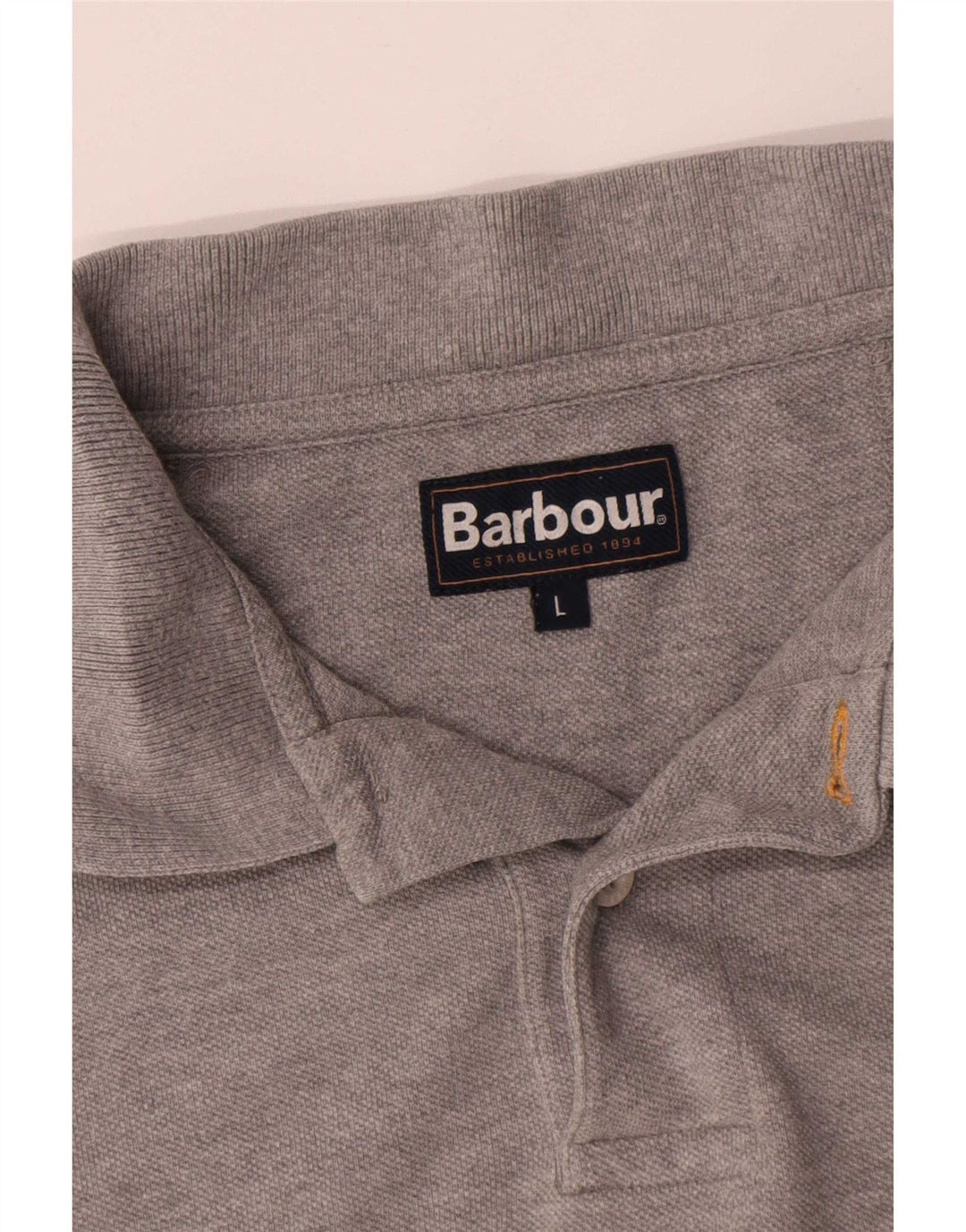Polo da uomo Barbour grande in cotone grigio