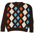 Bromfield Maglione da uomo con scollo a V XL Marrone Argyle/Diamond Cotton