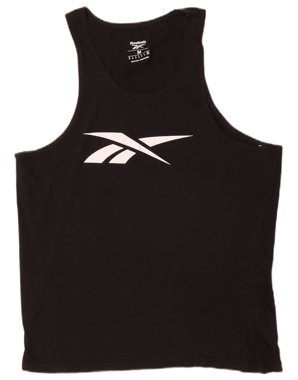 Canotta grafica da uomo Reebok, cotone medio nero