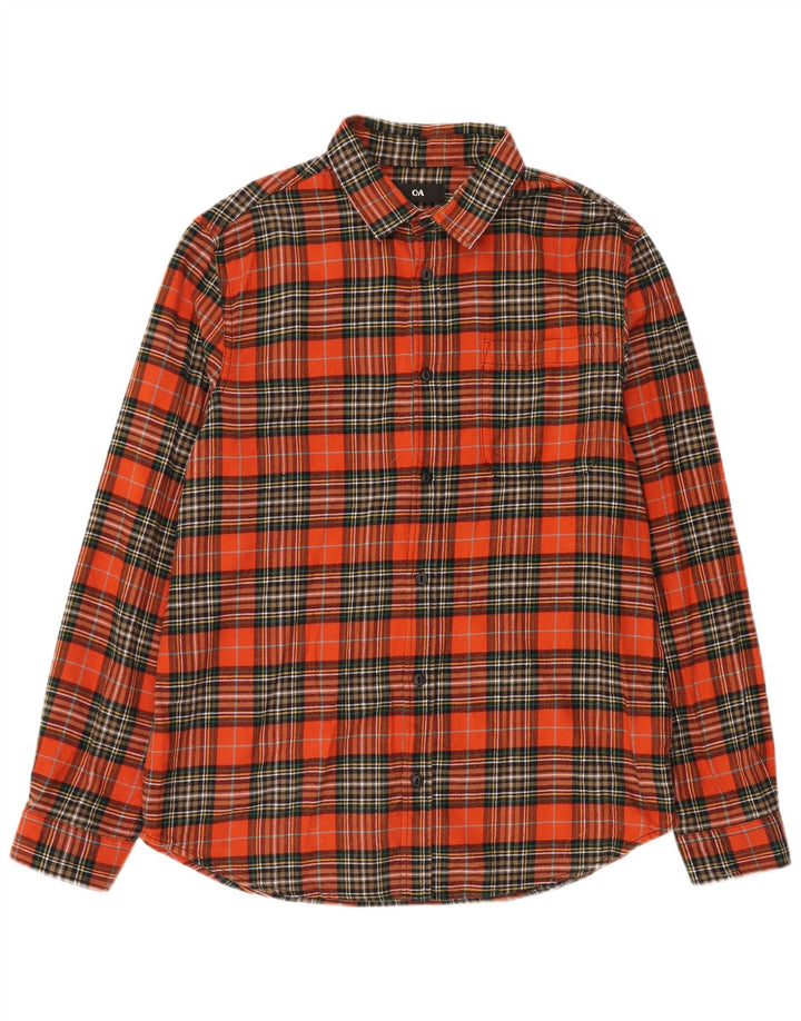 Camicia da uomo in flanella C&A, cotone a quadri rossi grandi