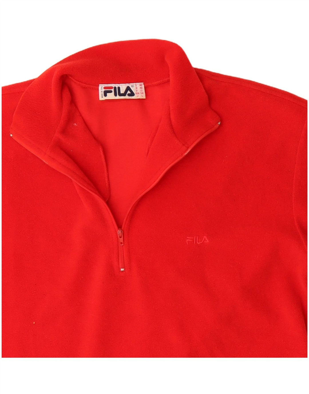 Maglione in pile da uomo Fila con zip e collo IT 48 medio rosso poliestere