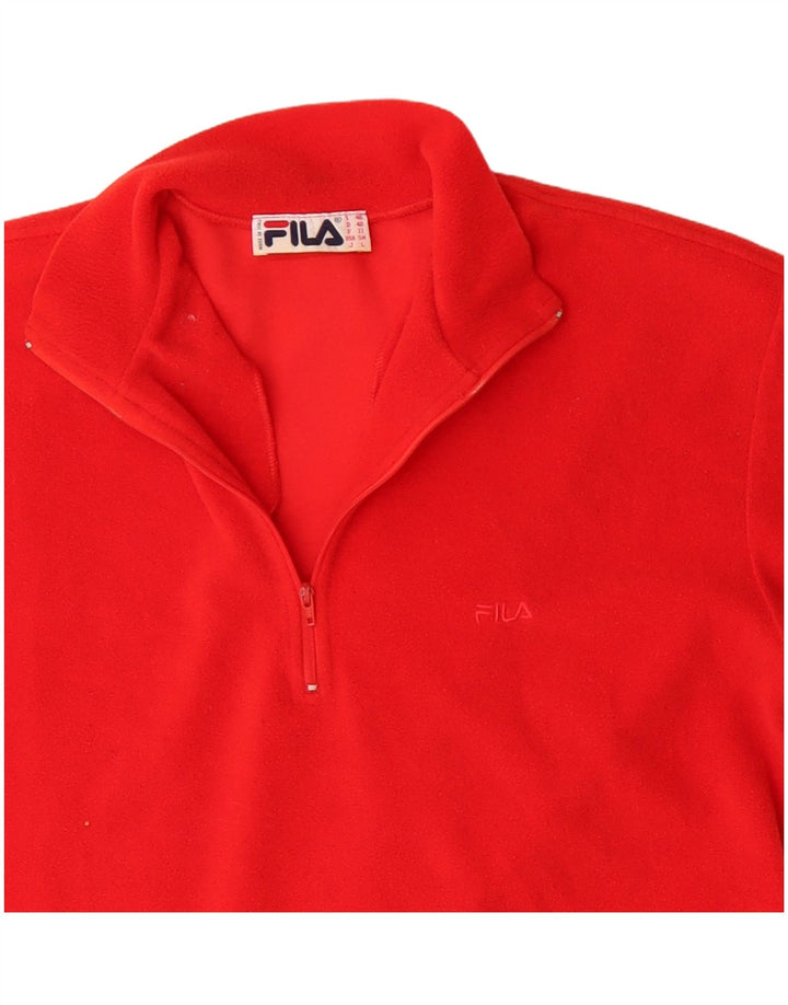 Maglione in pile da uomo Fila con zip e collo IT 48 medio rosso poliestere