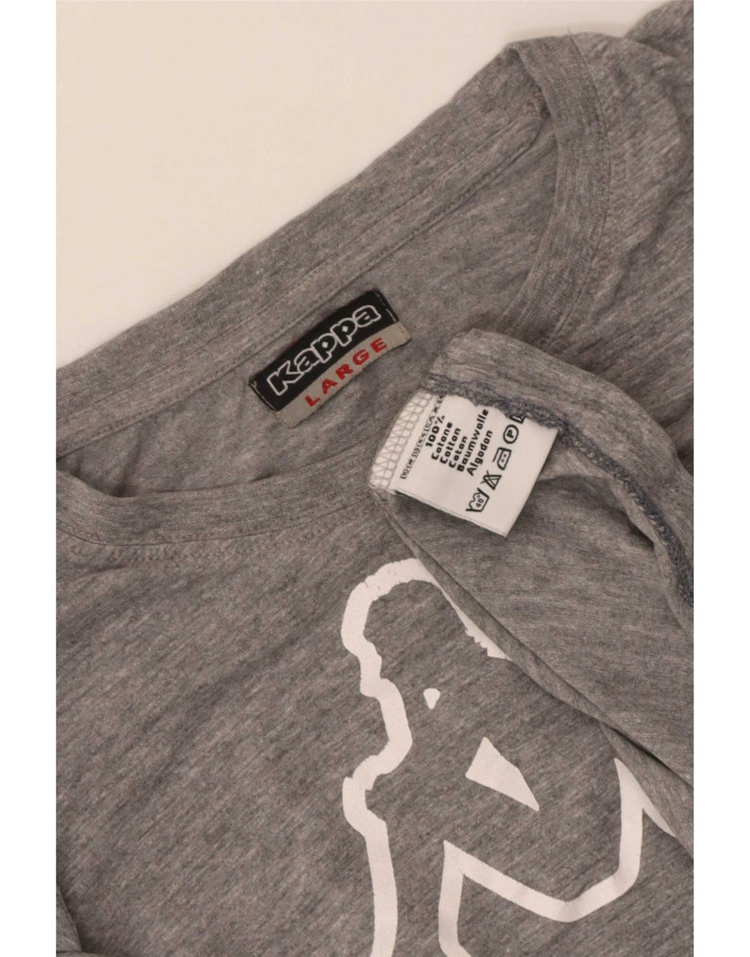 T-shirt grafica da uomo Kappa Top grande in cotone chiazzato grigio