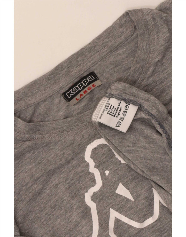 T-shirt grafica da uomo Kappa Top grande in cotone chiazzato grigio