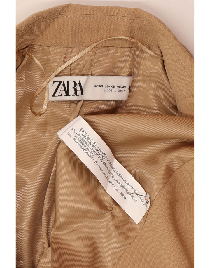 Giacca blazer a 1 bottone da donna Zara UK 6 XS poliestere beige