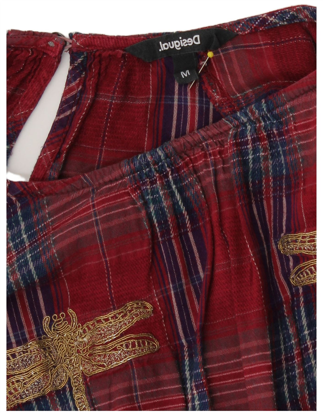 Desigual Camicetta da donna Top UK 16 Grande controllo rosso