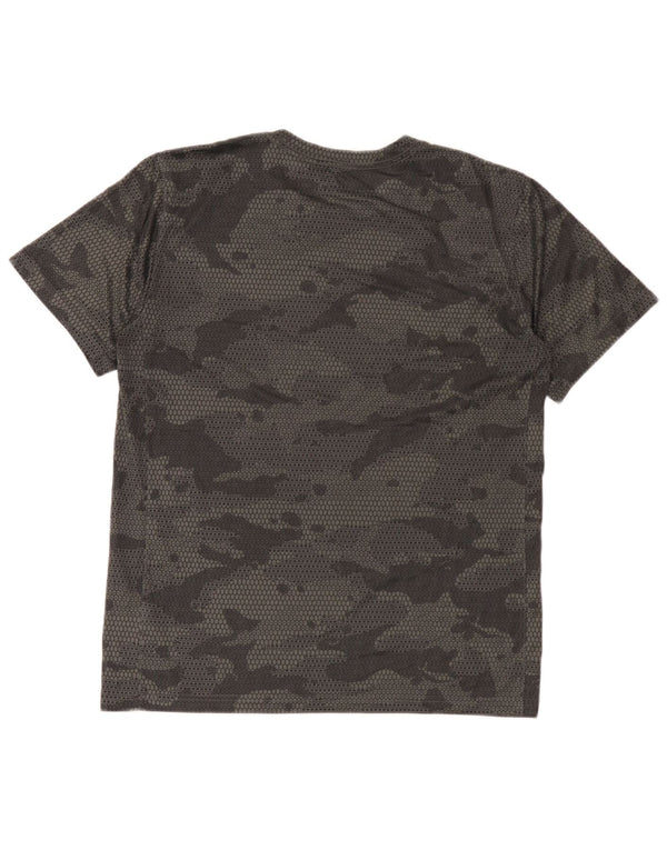 T-shirt da uomo Nike Top medio in poliestere mimetico nero