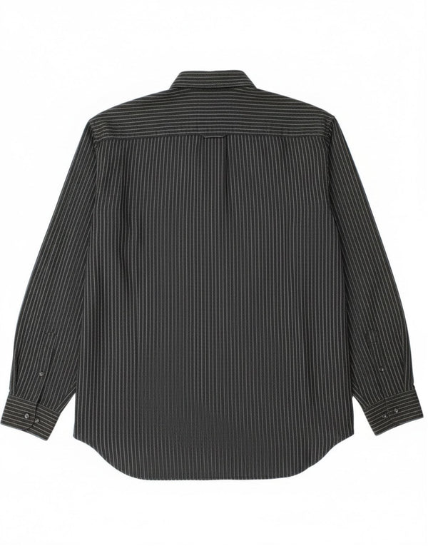 Camicia Trussardi Uomo Taglia 40 Media Poliestere Gessato Nero