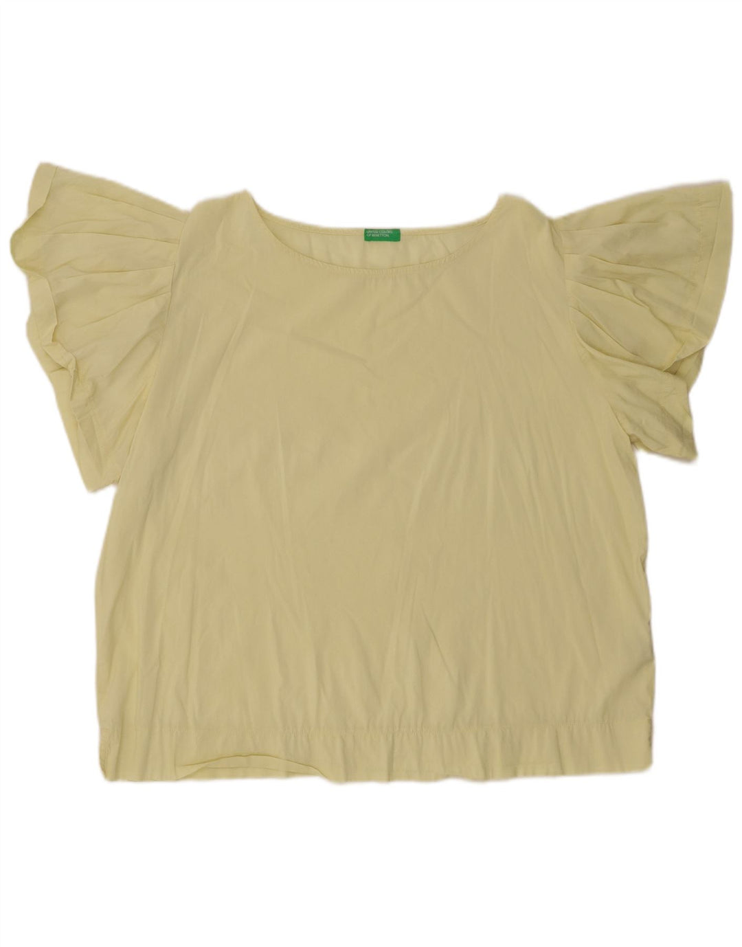 BENETTON Camicetta a pipistrello da donna Top UK 18 XL Cotone giallo