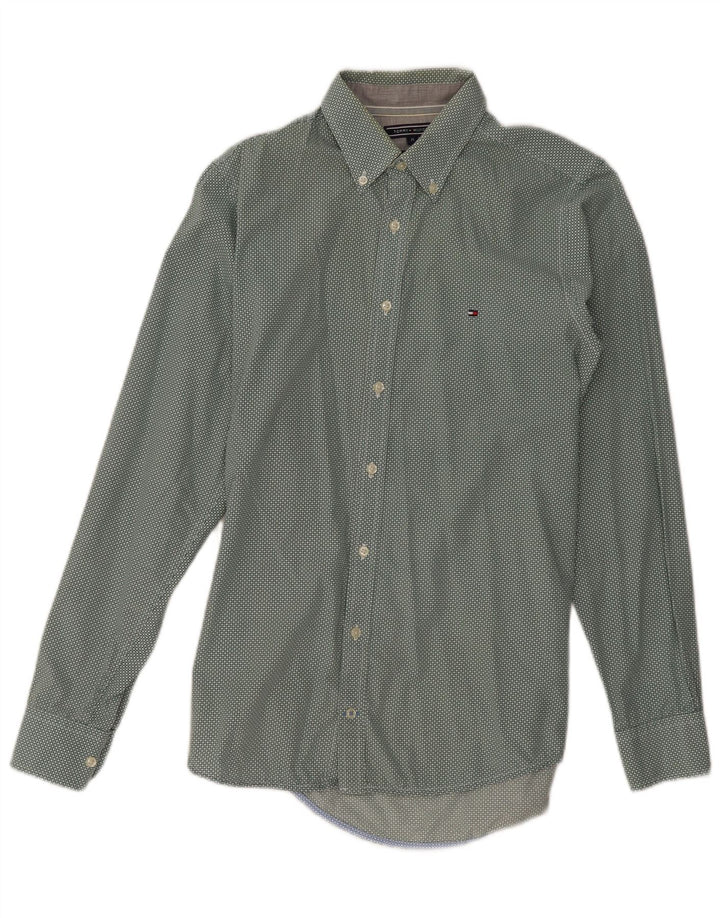 Camicia slim fit da uomo Tommy Hilfiger verde medio maculato