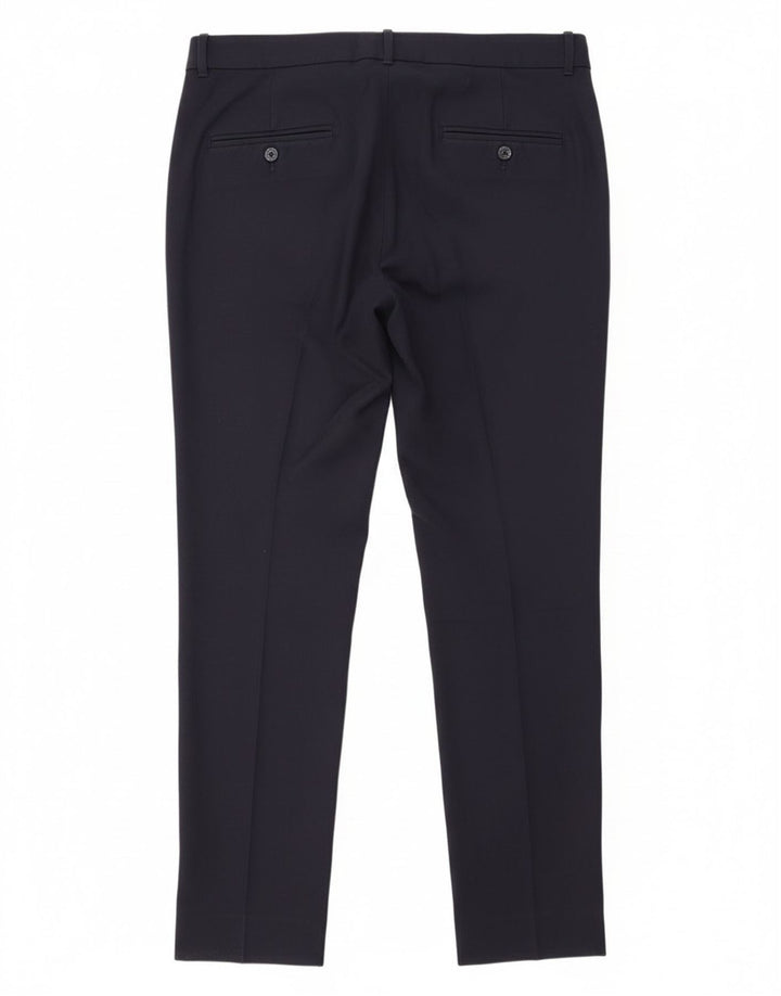Pantaloni da abito slim Zara da donna grandi W33 L30 blu navy