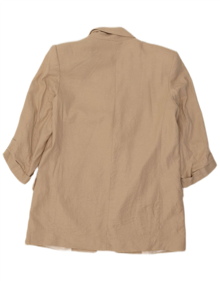 Giacca blazer aperta da donna con maniche a 3/4 Zara UK 12 Beige medio