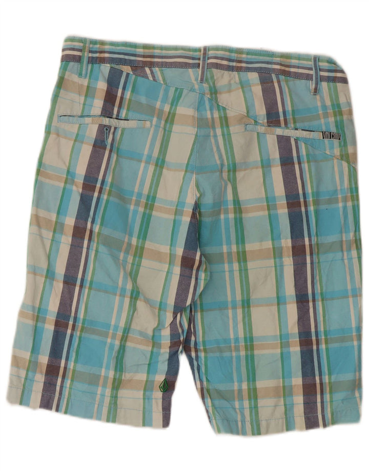Pantaloncini chino da uomo Volcom W33 cotone a quadri multicolore medio