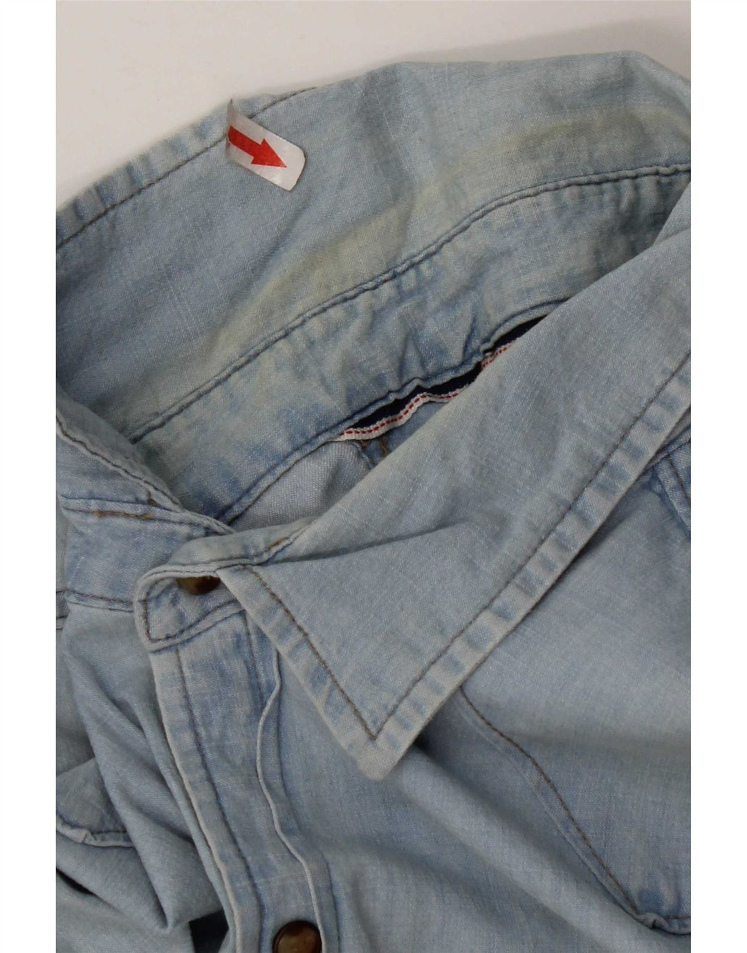 Camicia di jeans da uomo Wrangler in cotone blu medio