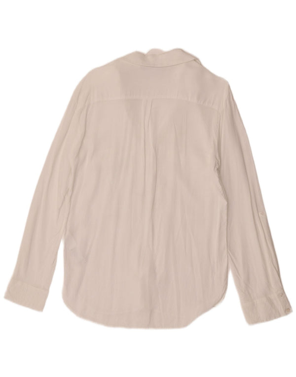 Camicia Zara da donna camicetta UK 12 viscosa bianca media