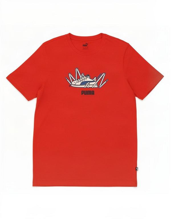 Puma Mens Graphic T-Shirt Top Medium Red Cotton