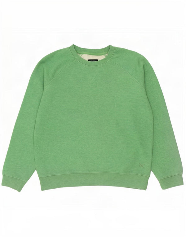 Crew Clothing Felpa oversize da donna Maglione UK 10 Piccolo cotone verde