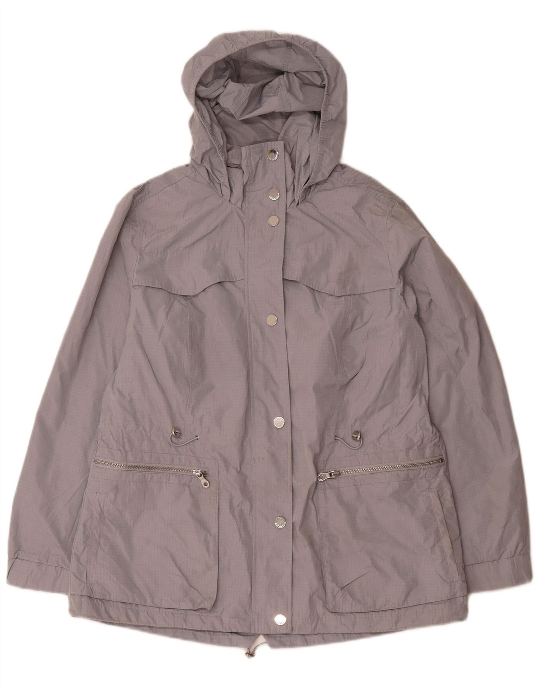 Giacca antipioggia con cappuccio da donna Marks & Spencer UK 16 grande poliestere grigio