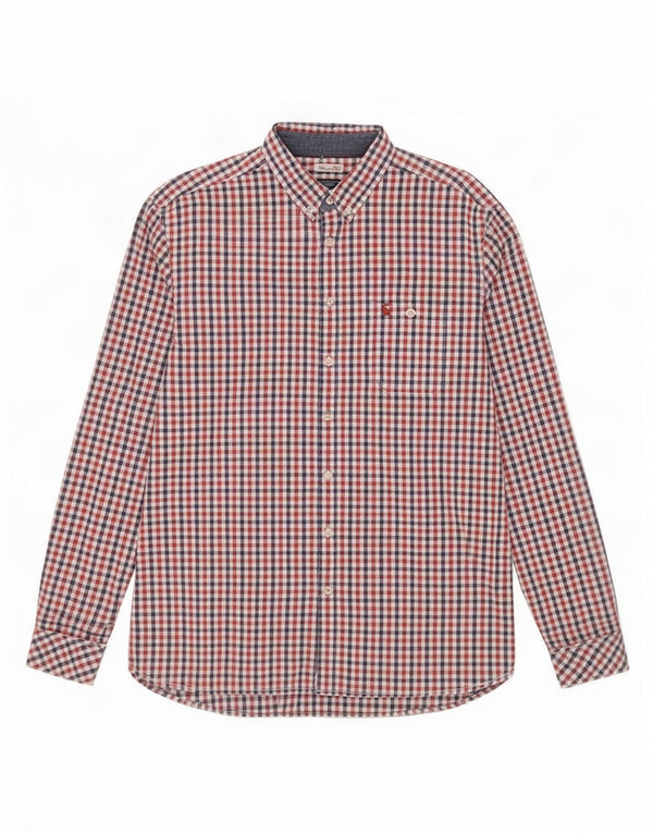 Camicia Joules da uomo dalla vestibilità classica, grande in cotone a quadretti rossi