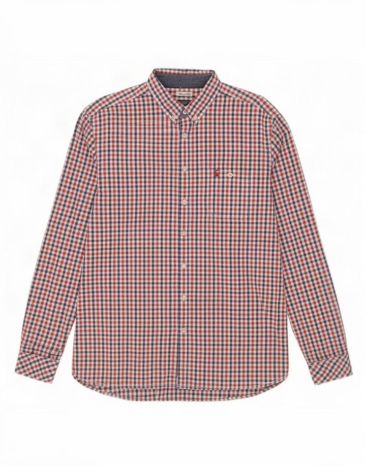 Camicia Joules da uomo dalla vestibilità classica, grande in cotone a quadretti rossi