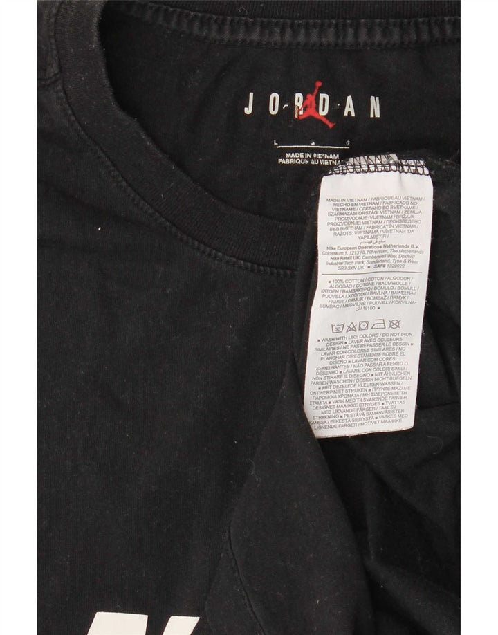 T-shirt grafica da uomo Jordan Top grande in cotone nero