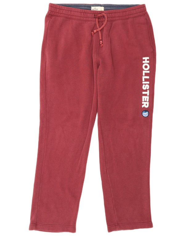 Pantaloni da tuta grafici da uomo Hollister Large in cotone bordeaux