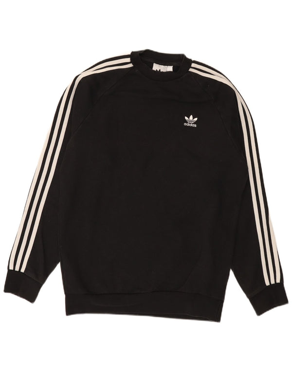 Adidas Uomo Regular Fit Felpa Maglione Piccolo Nero Cotone Sportivo