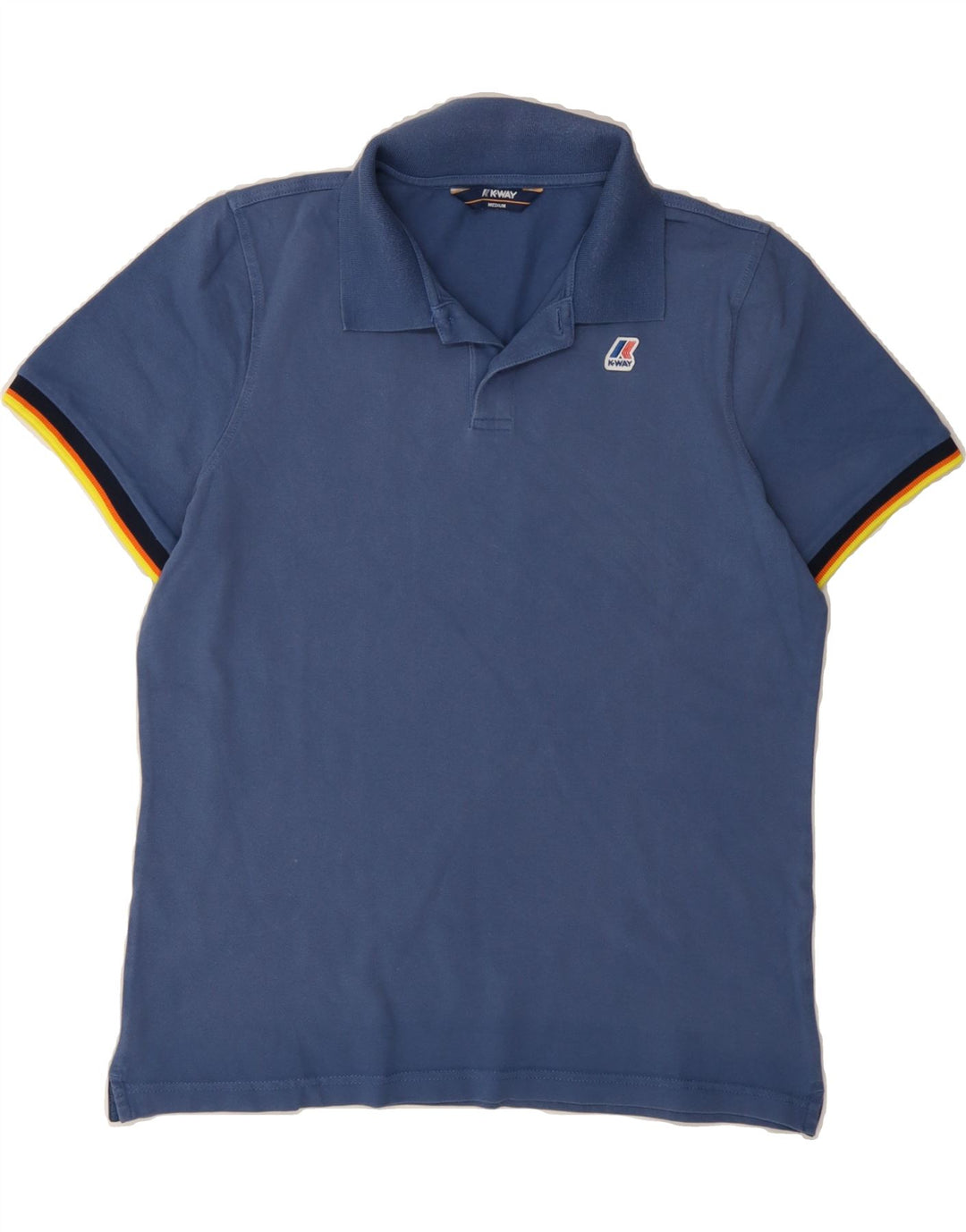 K-WAY Mens Polo Shirt Medium Blue Cotton Vintage K-Way and Second-Hand K-Way from Messina Hembry 