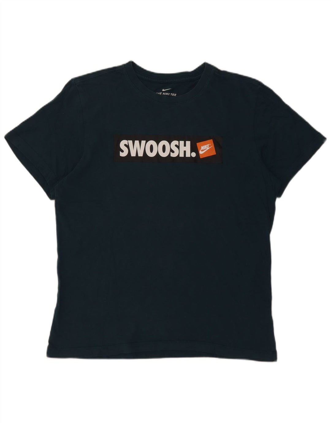 T-shirt grafica Nike Swoosh da uomo in cotone blu medio