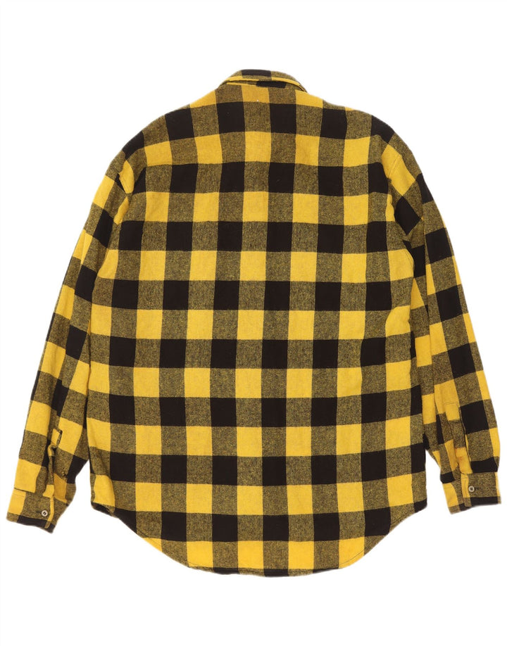 Wanted camicia da uomo overshirt in acrilico a quadretti giallo medio