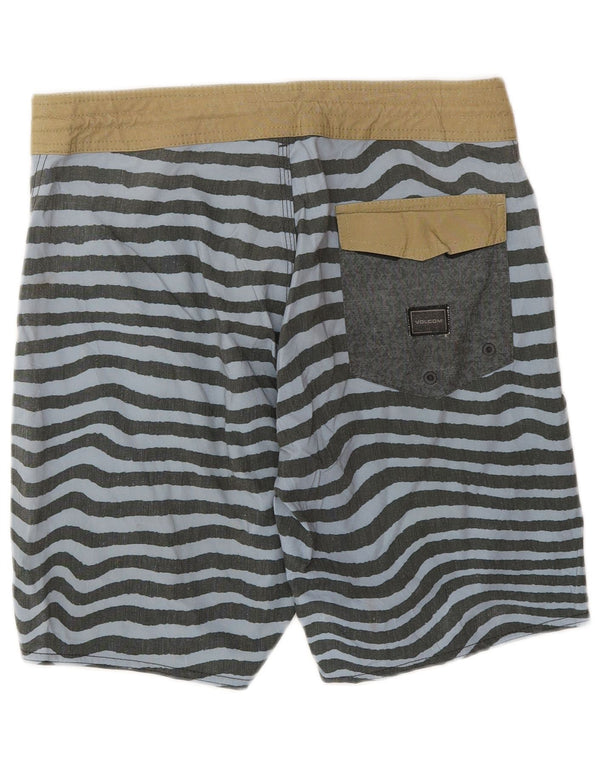 Pantaloncini da bagno da uomo Volcom piccoli grigi a righe