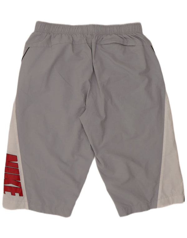 Pantaloncini sportivi Nike da uomo con grafica, grandi, in poliestere color block grigio, sportivi