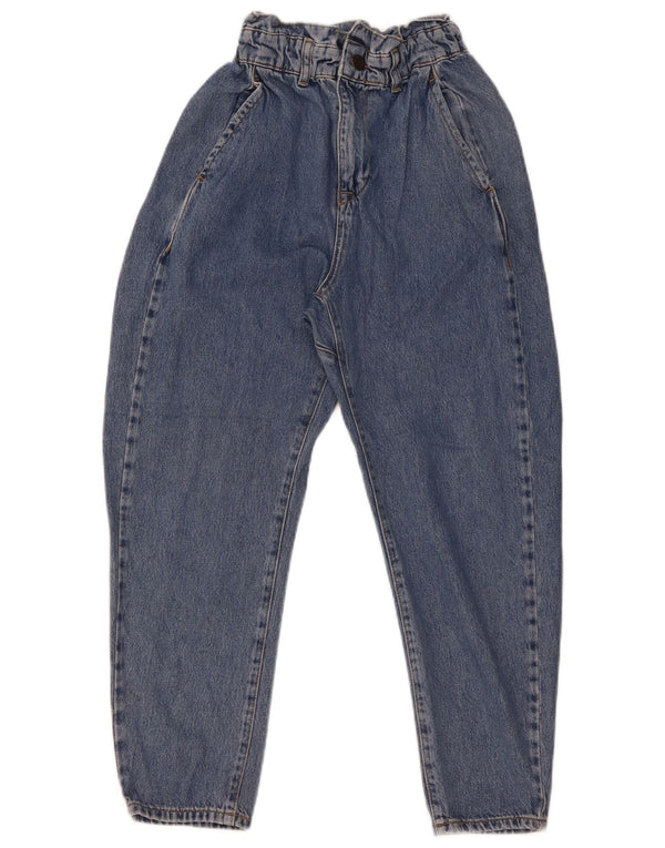 Jeans affusolati a vita alta corti da donna Zara EU 34 2XS W24 L25 cotone blu