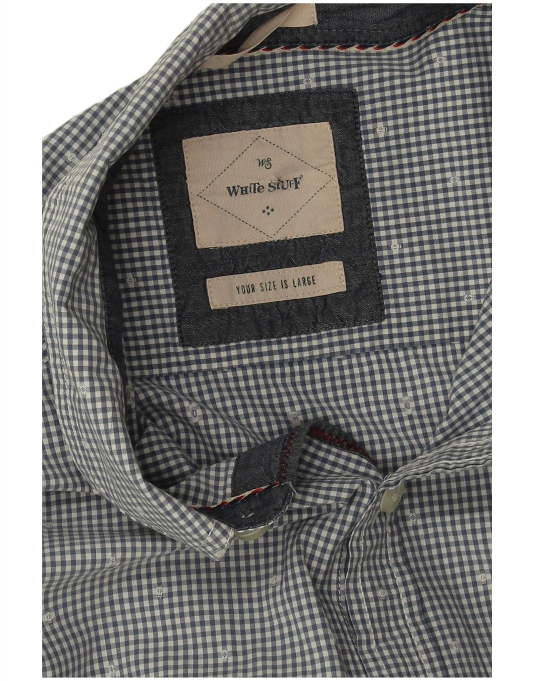Camicia da uomo dalla vestibilità classica di White Stuff, grande in cotone a quadretti blu