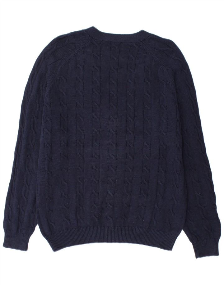 Maglione cardigan da uomo Kappa grande in cotone blu navy