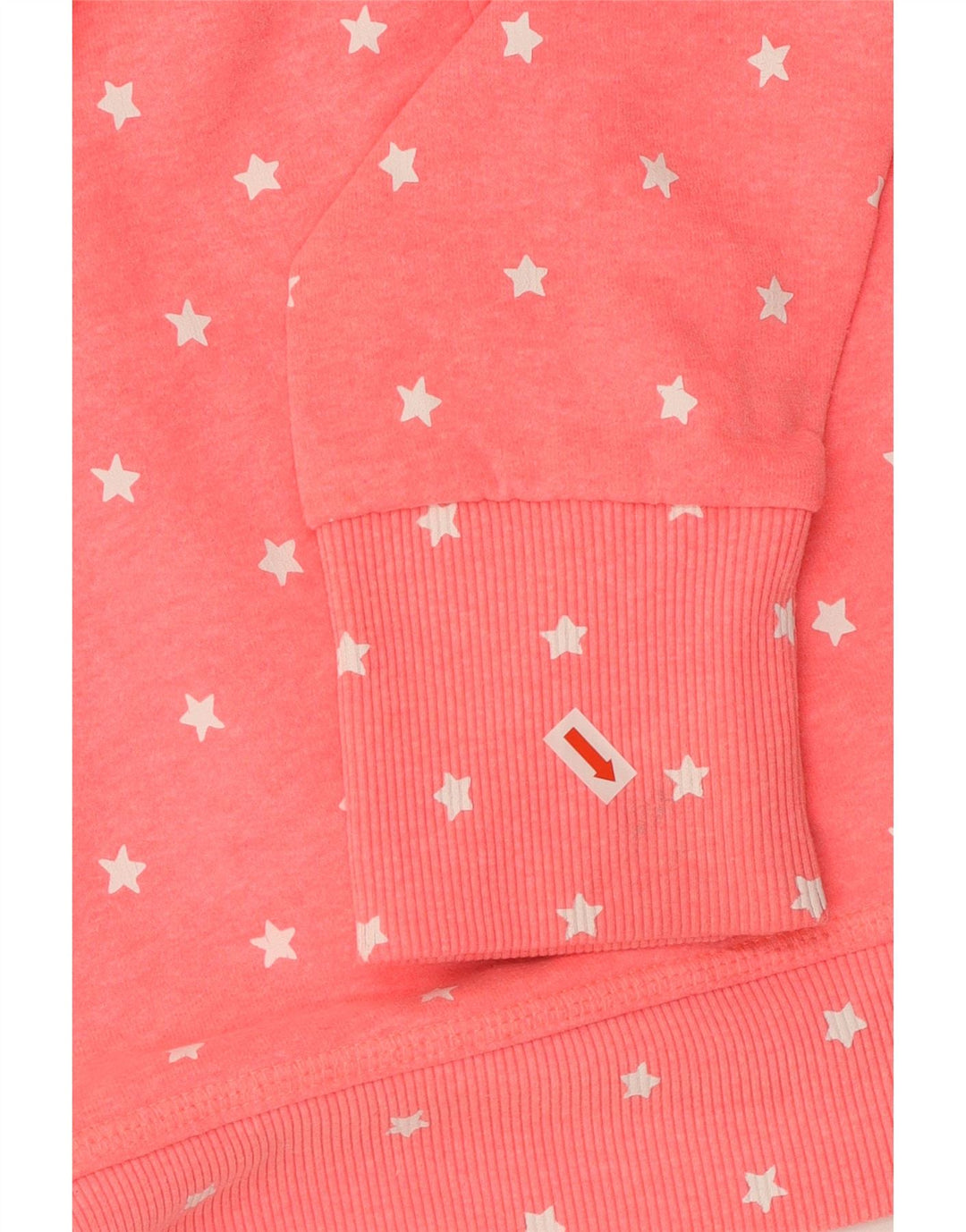 Felpa con cappuccio grafica da donna Superdry UK 18 XL cotone maculato rosa