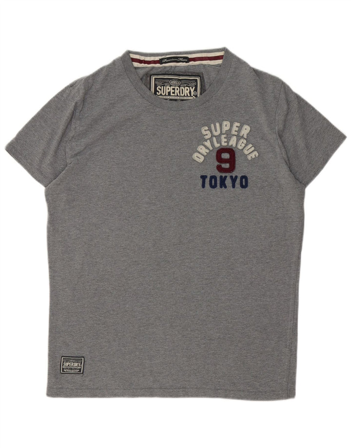 T-shirt grafica da uomo SUPERDRY Top XL in cotone grigio