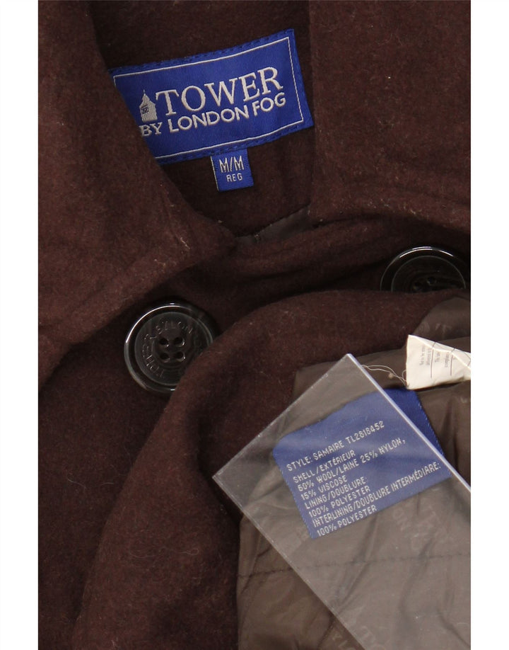 Cappotto da marinaio da donna LONDON FOG UK 14 in lana marrone medio