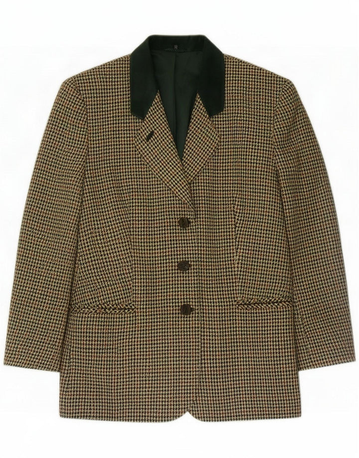 C&A Giacca blazer a 3 bottoni da donna EU 48 2XL Acrilico pied de poule kaki