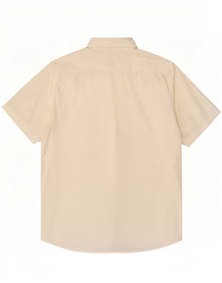 Camicia Benetton Uomo Manica Corta Cotone Bianco Medio