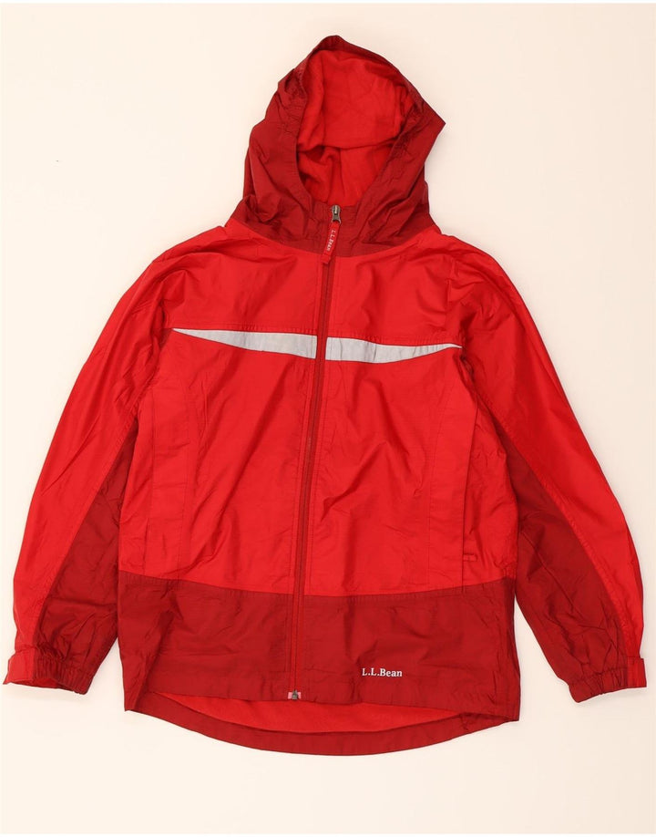 L.L.BEAN Boys Hooded Windbreaker Jacket 14-15 Years Large  Red Colourblock Vintage L.L.Bean and Second-Hand L.L.Bean from Messina Hembry 