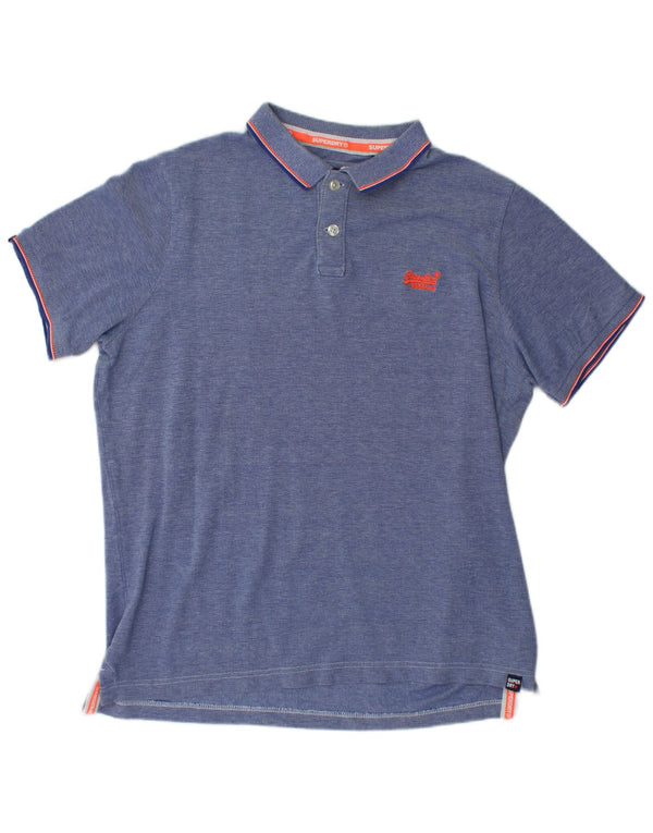 Polo da uomo SUPERDRY 3XL in cotone blu