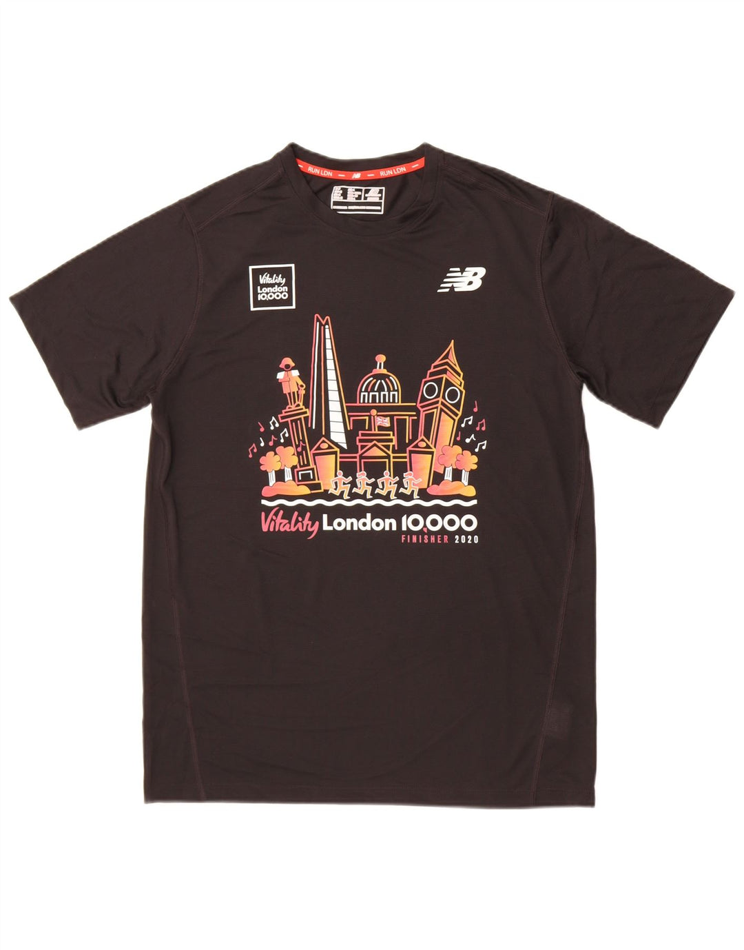 T-shirt grafica da uomo New Balance Top in poliestere nero medio
