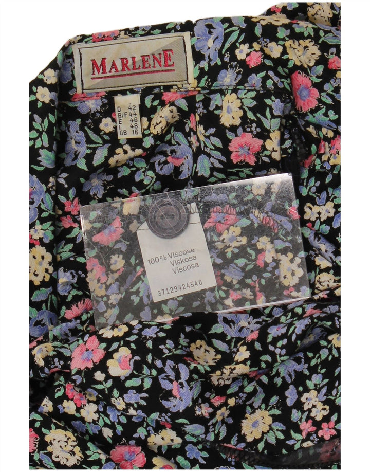Tuta da donna VINTAGE UK 16 Grande viscosa floreale multicolore