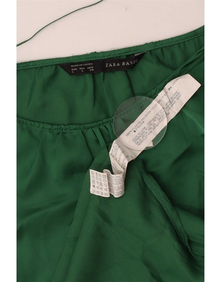 Camicetta da donna Zara Top UK 14 grande poliestere verde