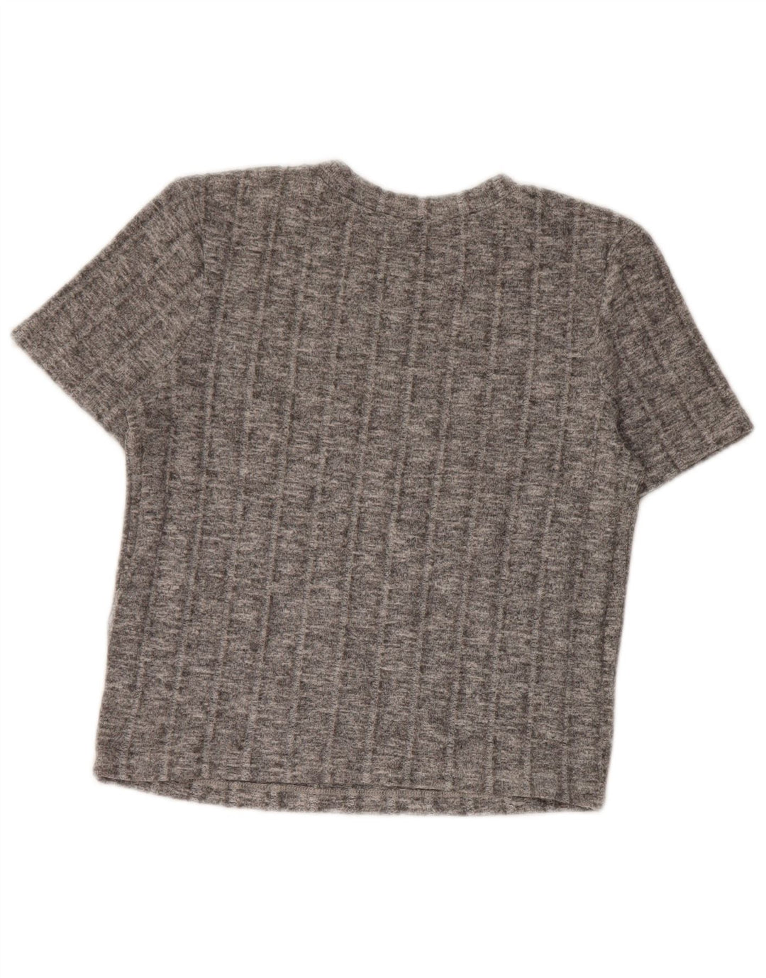 T-shirt corta da donna Zara UK 10 piccola in poliestere chiazzato grigio