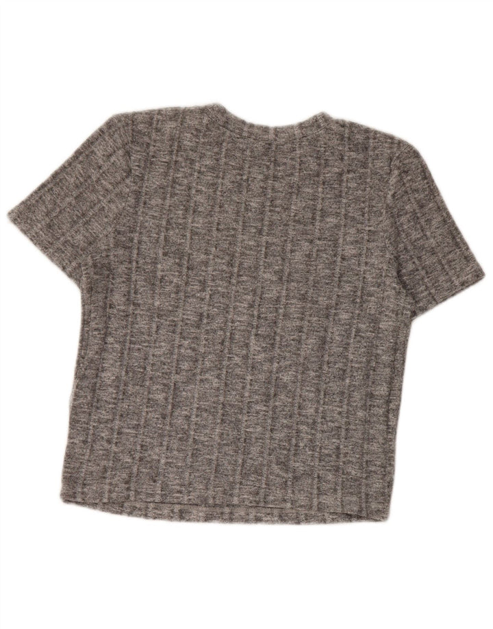 T-shirt corta da donna Zara UK 10 piccola in poliestere chiazzato grigio
