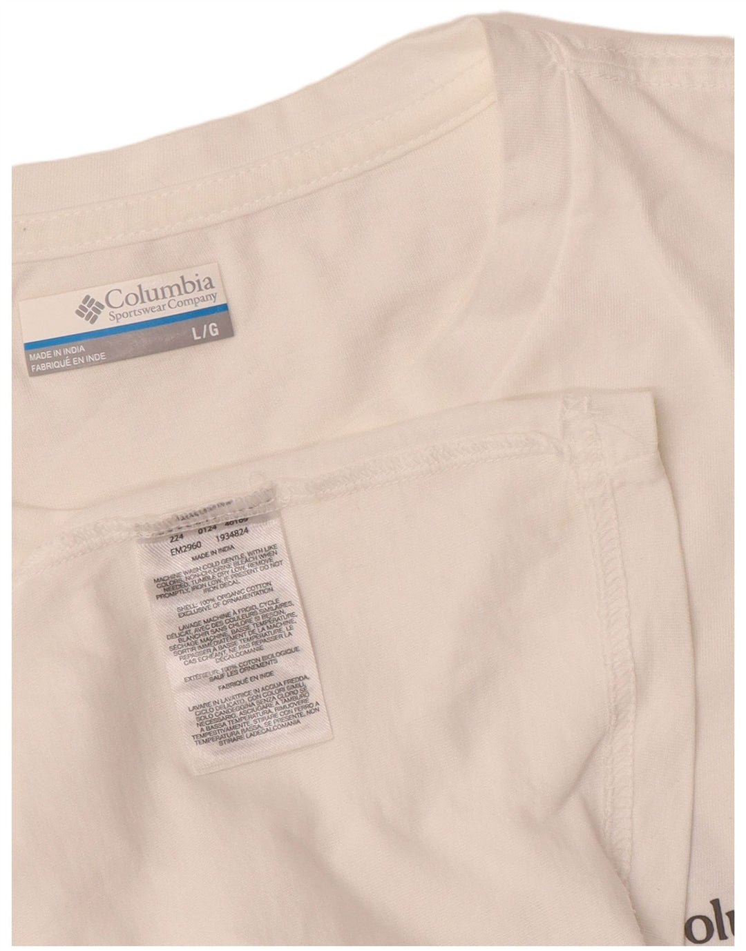 T-shirt grafica da uomo Columbia Top grande in cotone bianco